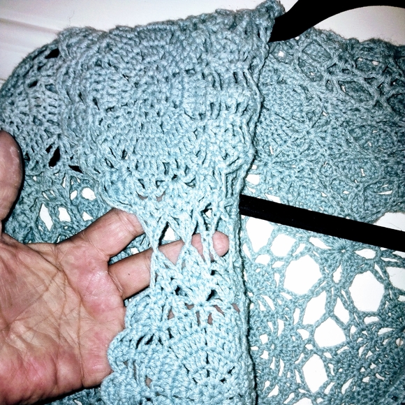 Hand crocheted midi sweater. - Picture 3 of 5